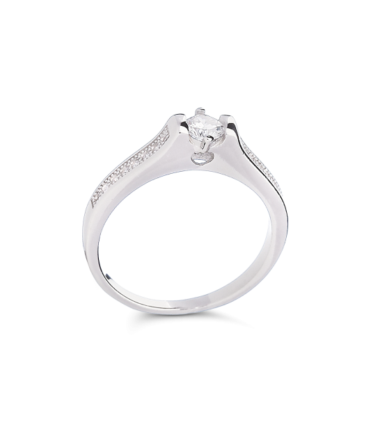 Sidabrinis žiedas su cirkoniais - Sidabriniai žiedai - Goldinga