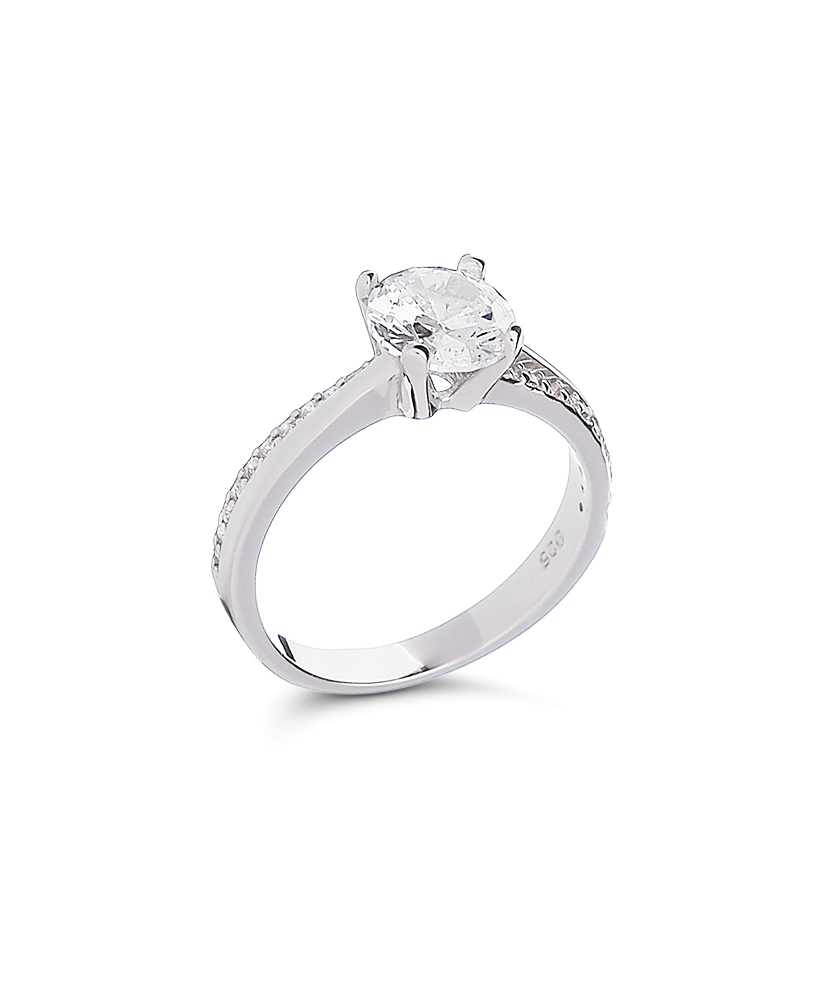 Sidabrinis žiedas su cirkoniais - Sidabriniai žiedai - Goldinga