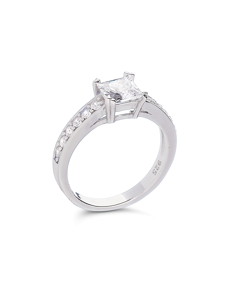 Sidabrinis žiedas su cirkoniais - Sidabriniai žiedai - Goldinga