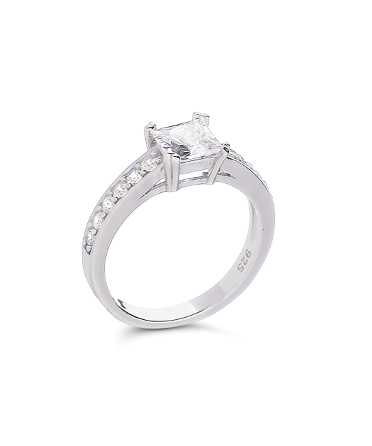 Sidabrinis žiedas su cirkoniais - Sidabriniai žiedai - Goldinga