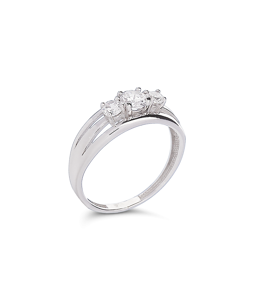 Sidabrinis žiedas su cirkoniais - Sidabriniai žiedai - Goldinga