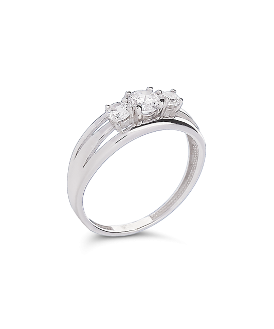 Sidabrinis žiedas su cirkoniais - Sidabriniai žiedai - Goldinga