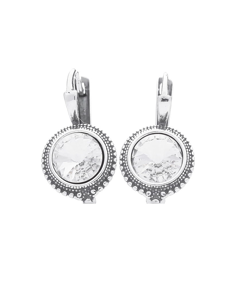 Sidabriniai auskarai su kristalu - Sidabriniai auskarai - Goldinga