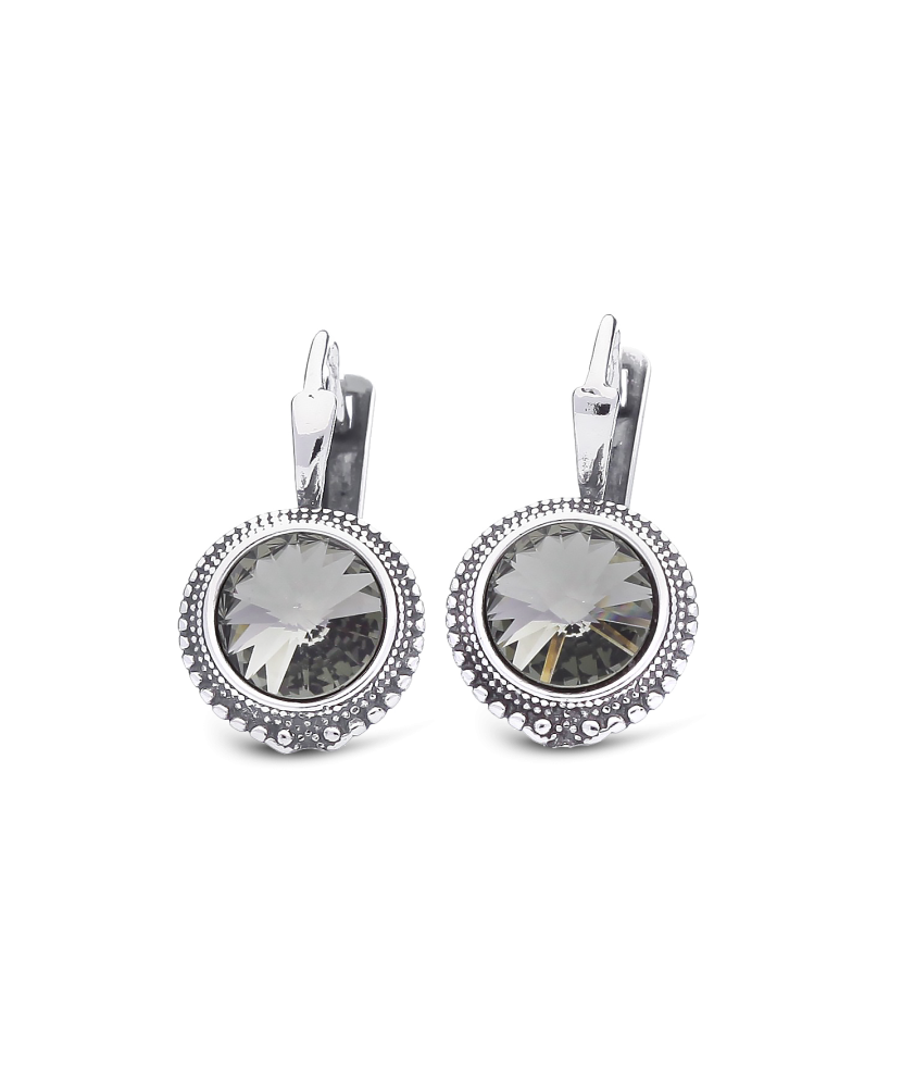 Sidabriniai auskarai su kristalu - Sidabriniai auskarai - Goldinga