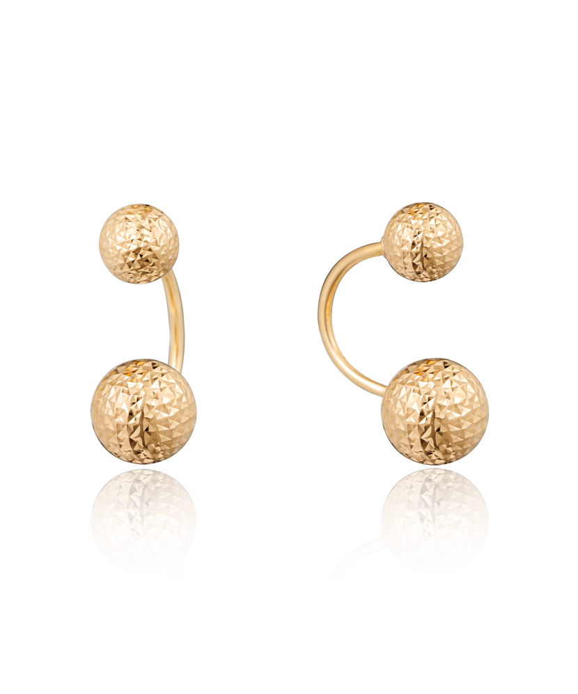 Auksiniai graviruoti auskarai - Auksiniai auskarai - Goldinga