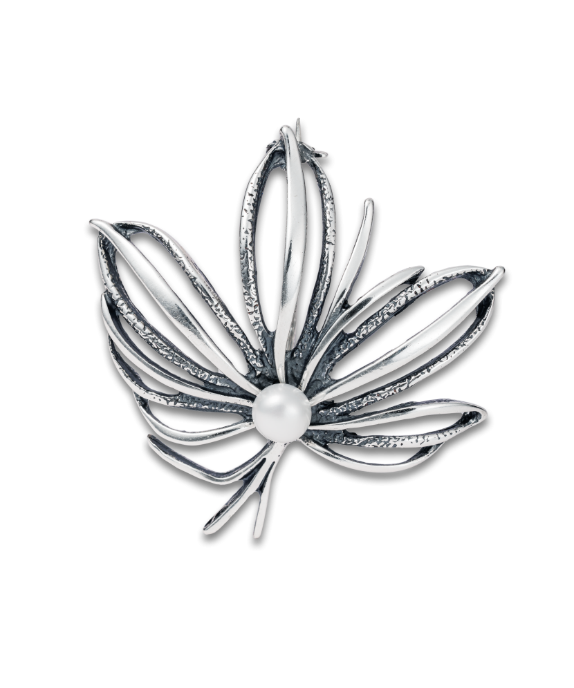 Sidabrinė sagė su perlu - Sagės - Goldinga