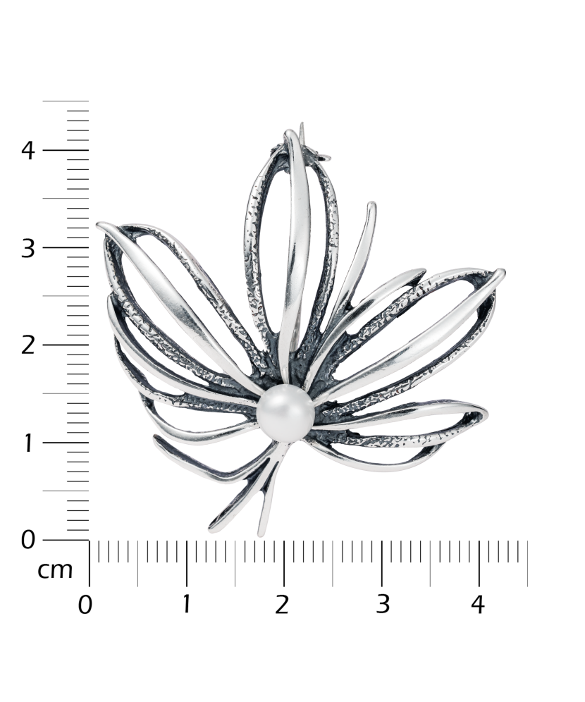 Sidabrinė sagė su perlu - Sagės - Goldinga