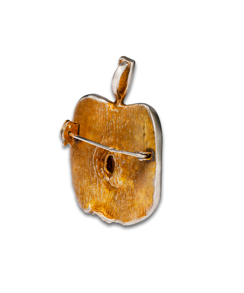 Sidabrinė sagė su granatu "Obuolys" - Sagės - Goldinga