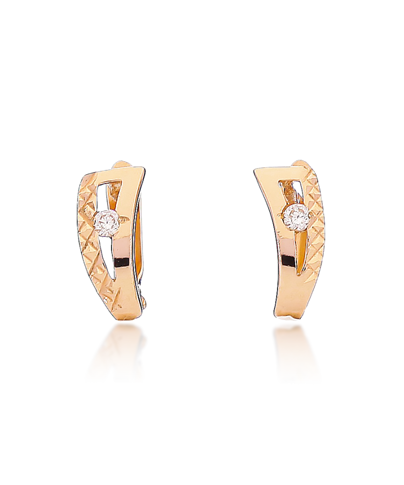 Auksiniai auskarai su cirkoniais - Auksiniai auskarai - Goldinga