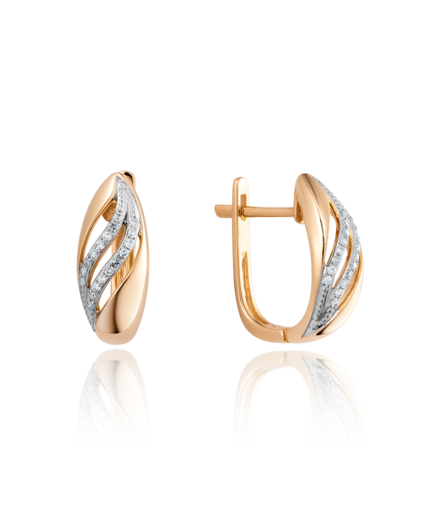 Auksiniai auskarai su deimantais - Auksiniai Auskarai su brangakmeniais - Goldinga