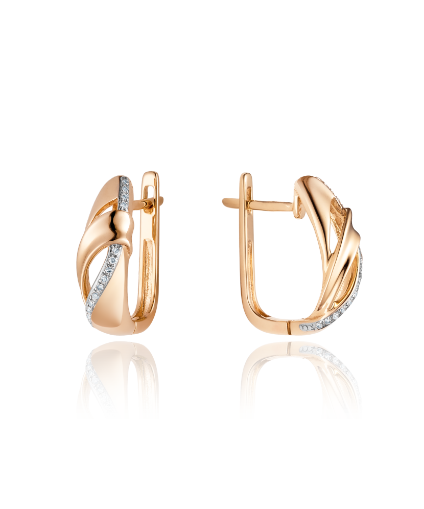 Auksiniai auskarai su deimantais - Auksiniai Auskarai su brangakmeniais - Goldinga