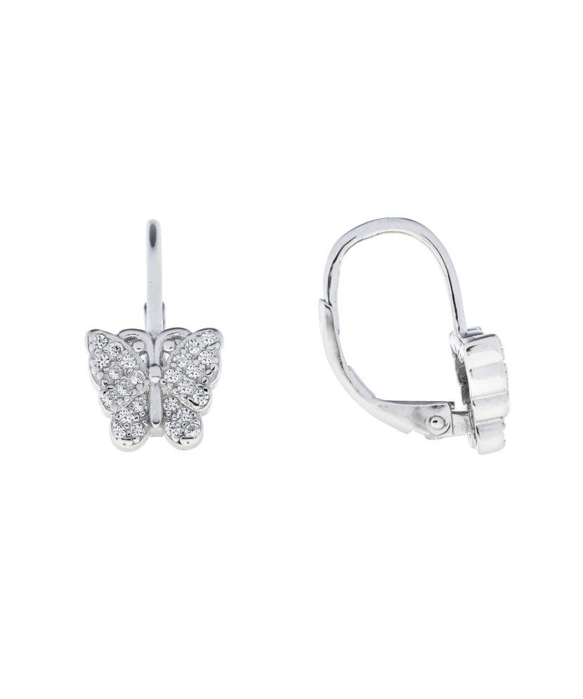 Sidabriniai auskarai su cirkoniais "Drugelis"  - Goldinga