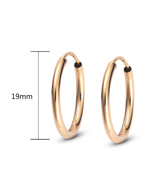 Auksiniai auskarai rinkutės 19mm - Perkamiausi - Goldinga