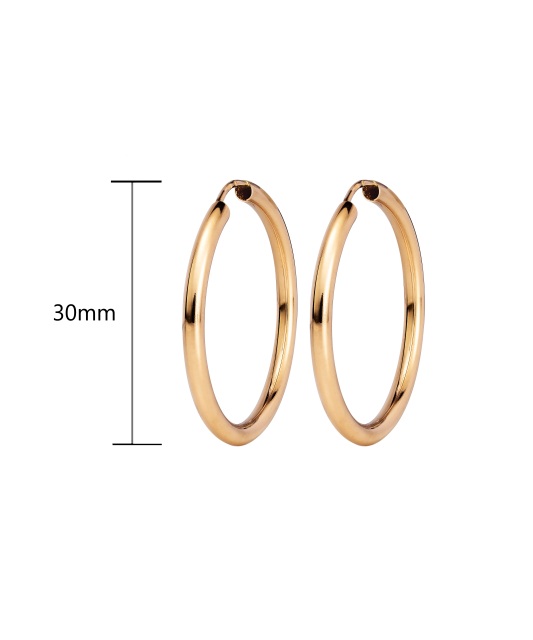 Auksiniai auskarai rinkutės 30 mm - Auksiniai auskarai - Goldinga