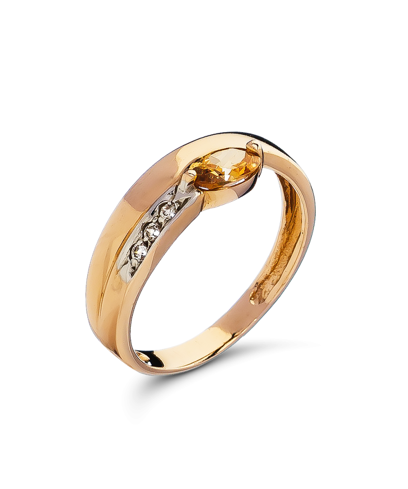 Auksinis žiedas su cirkoniais - Auksiniai žiedai - Goldinga