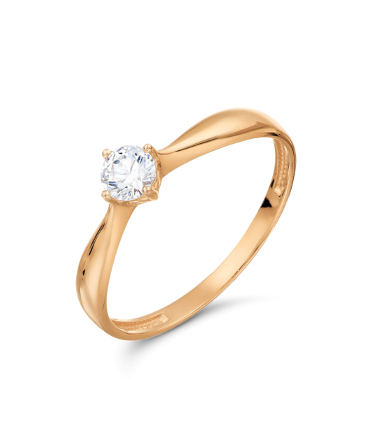 Auksinis žiedas su cirkoniu - Auksiniai žiedai - Goldinga