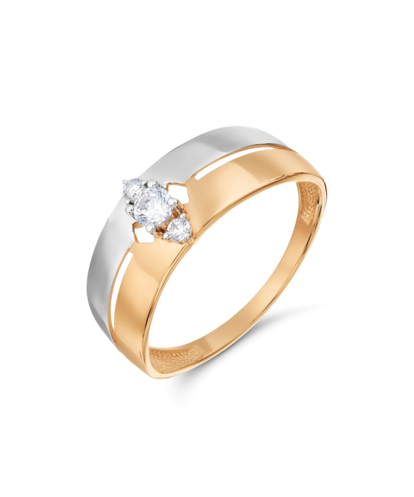 Auksinis žiedas su cirkoniais - Auksiniai žiedai - Goldinga