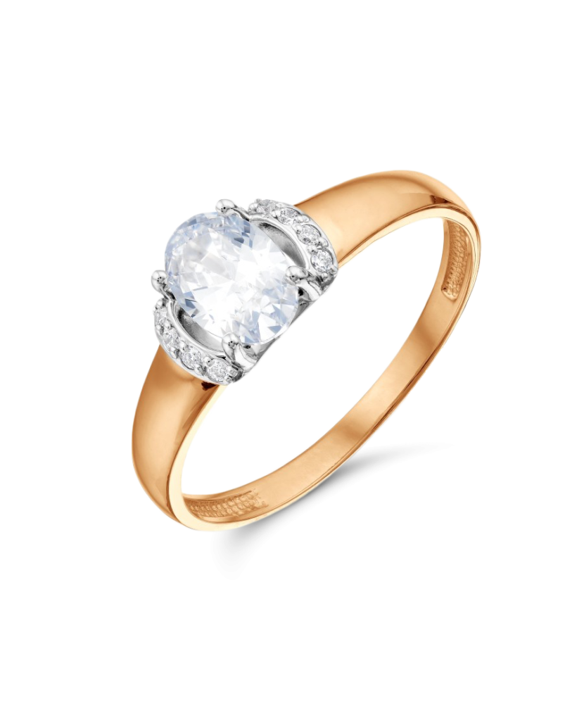 Auksinis žiedas su cirkoniais - Auksiniai žiedai - Goldinga