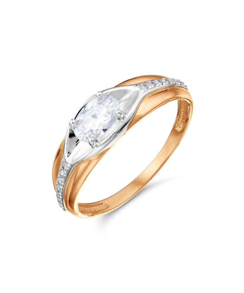 Auksinis žiedas su cirkoniais - Auksiniai žiedai - Goldinga