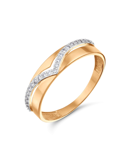 Auksinis žiedas su cirkoniais - Auksiniai žiedai - Goldinga