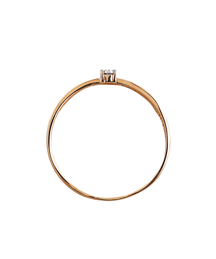 Auksinis žiedas su cirkoniais - Auksiniai žiedai - Goldinga