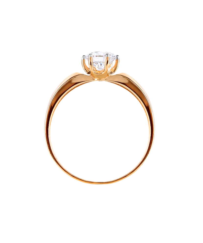 Auksinis žiedas su kristalu - Auksiniai žiedai - Goldinga