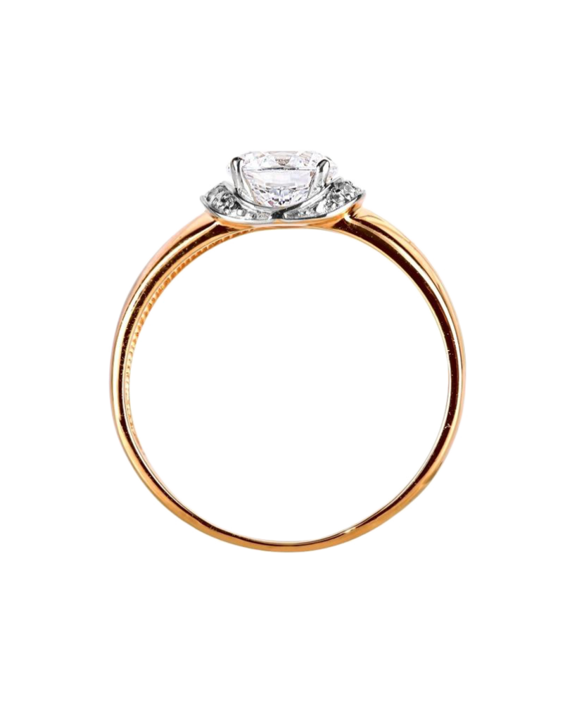 Auksinis žiedas su kristalais - Auksiniai žiedai - Goldinga