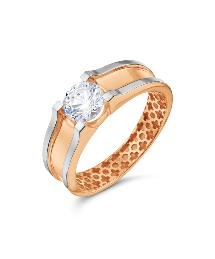 Auksinis žiedas su cirkoniu - Auksiniai žiedai - Goldinga