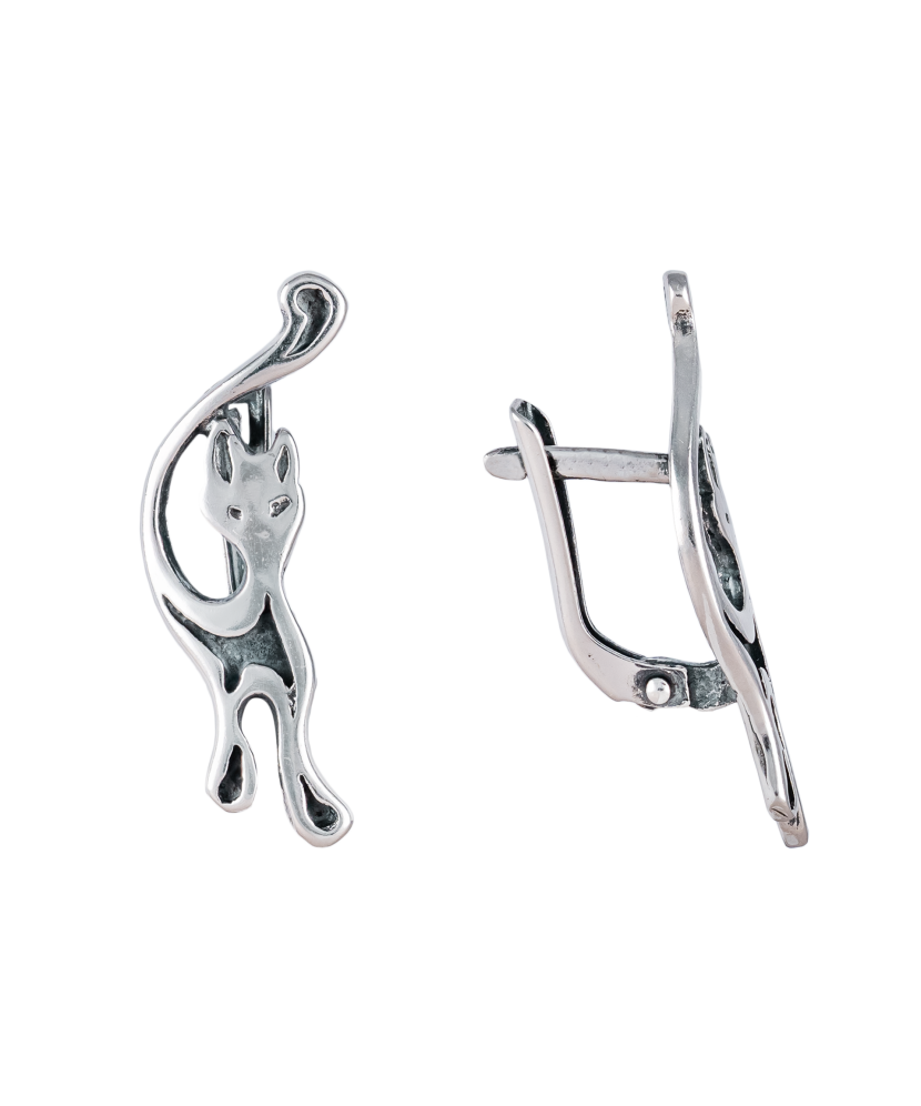 Sidabriniai auskarai "Katė" - Sidabriniai auskarai - Goldinga