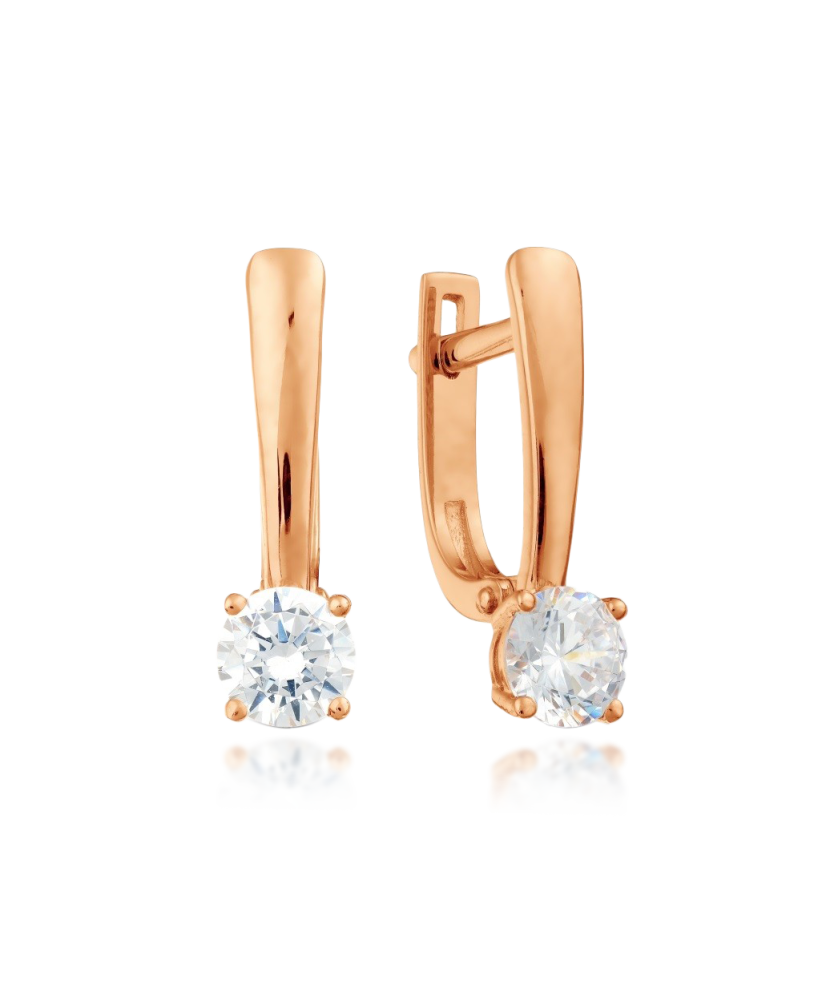 Auksiniai auskarai su cirkoniu - Auksiniai auskarai - Goldinga