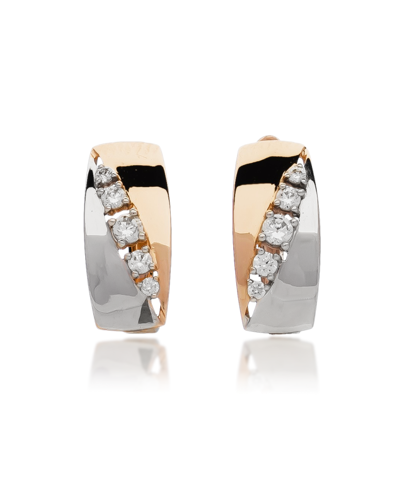 Auksiniai auskarai su cirkoniais - Auksiniai auskarai - Goldinga