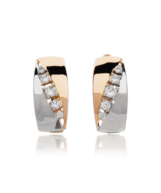 Auksiniai auskarai su cirkoniais - Auksiniai auskarai - Goldinga