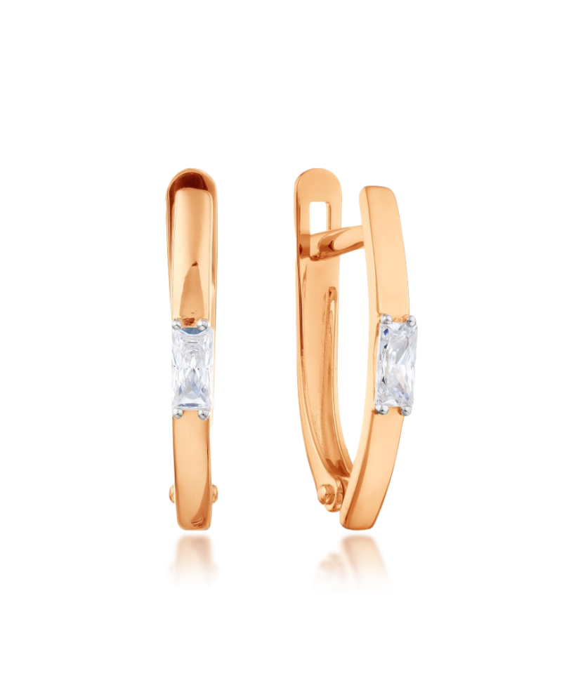 Auksiniai auskarai su cirkoniu - Auksiniai auskarai - Goldinga