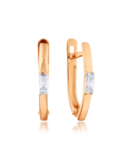 Auksiniai auskarai su cirkoniu - Auksiniai auskarai - Goldinga