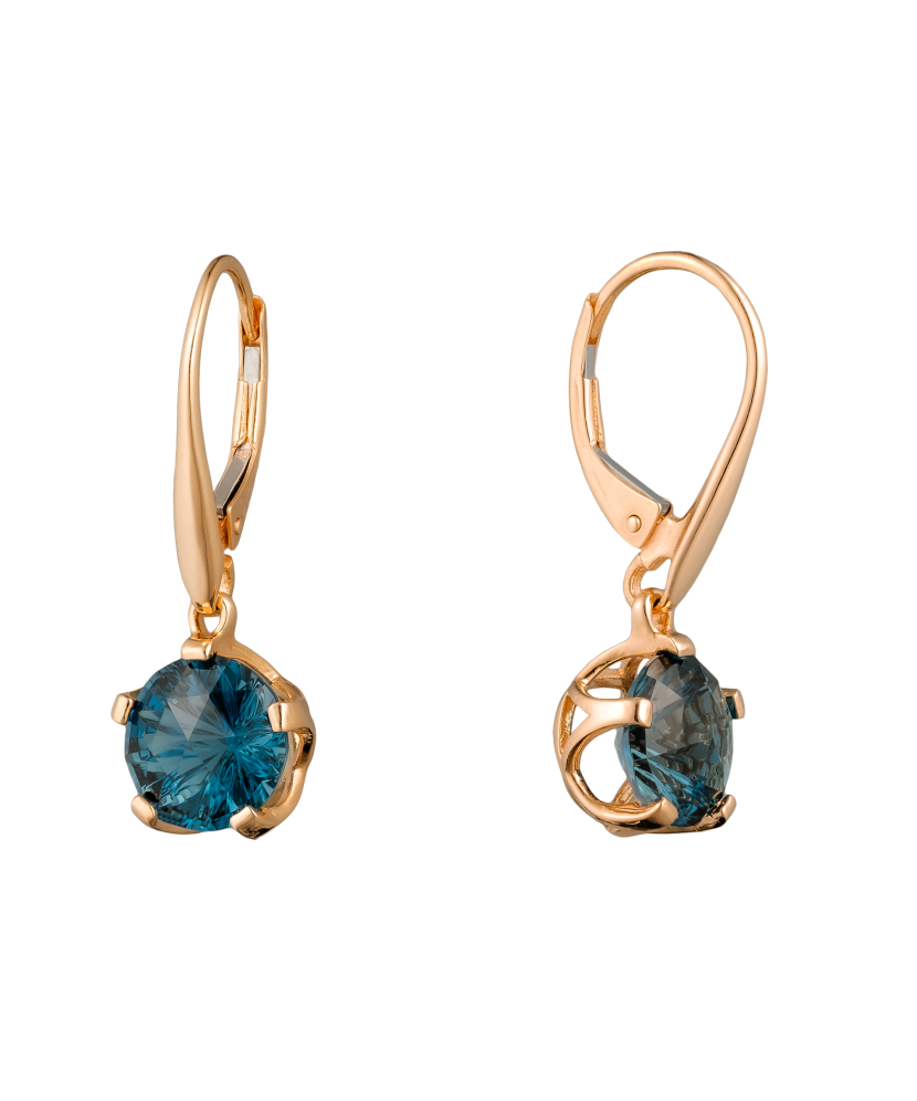 Auksiniai auskarai su London topazu - Auksiniai auskarai - Goldinga