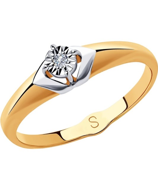 Auksinis žiedas su briliantu - Auksiniai Žiedai su brangakmeniais - Goldinga