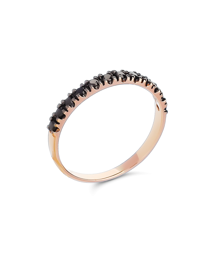 Auksinis žiedas su juodaisiais deimantais - Auksiniai Žiedai su brangakmeniais - Goldinga