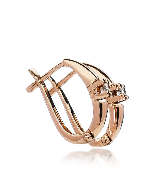 Auksiniai auskarai su briliantu - Auksiniai auskarai - Goldinga