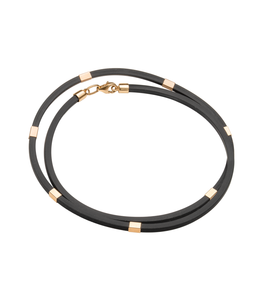 Kaučiuko grandinėlė su auksu 2.5mm - Auksinės grandinėlės - Goldinga