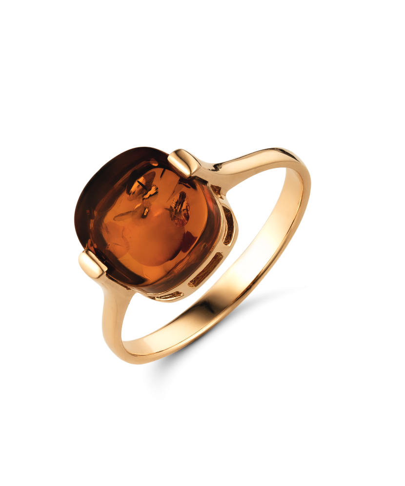 Auksinis žiedas su gintaru  - Goldinga