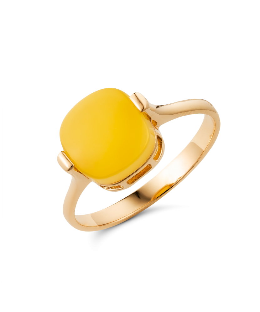 Auksinis žiedas su gintaru  - Goldinga