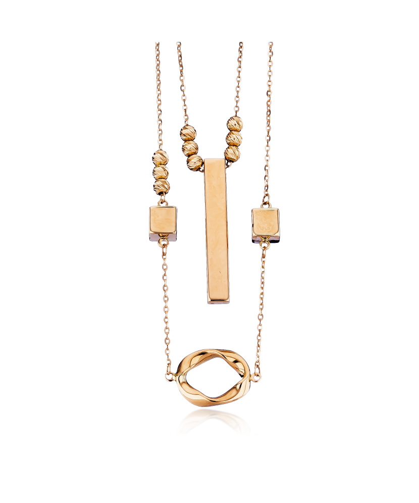 Dviguba auksinė grandinėlė su pakabuku - Auksinės grandinėlės su pakabukais - Goldinga