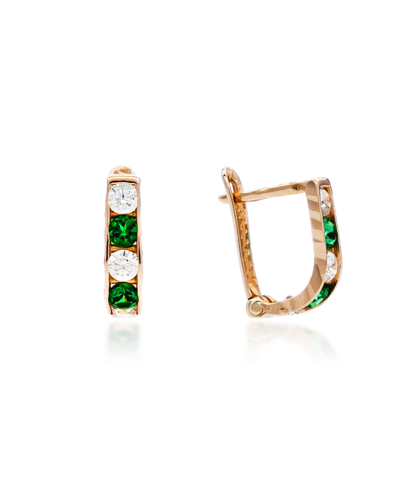 Auksiniai auskarai su cirkoniais - Auksiniai auskarai - Goldinga