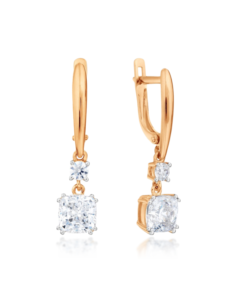 Auksiniai auskarai su kristalais - Auksiniai auskarai - Goldinga