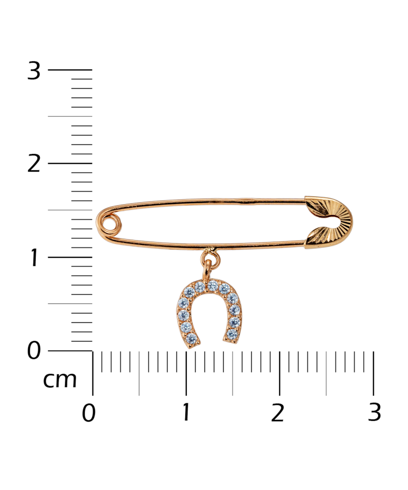 Auksinė sagė su cirkoniais "Pasaga" - Sagės - Goldinga