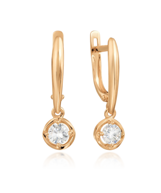 Auksiniai auskarai su cirkoniu - Auksiniai auskarai - Goldinga