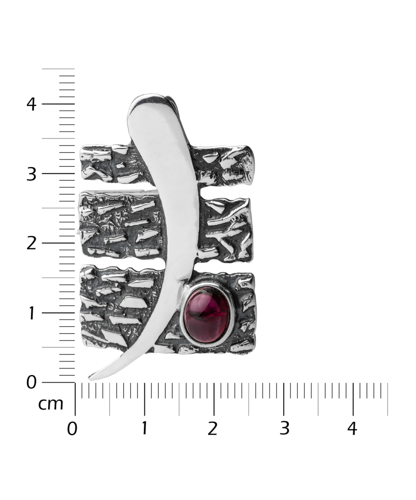 Sidabrinis pakabukas su granatu - Sidabriniai pakabukai - Goldinga