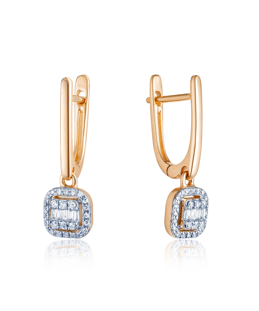 Auksiniai auskarai su deimantais - Auksiniai Auskarai su brangakmeniais - Goldinga