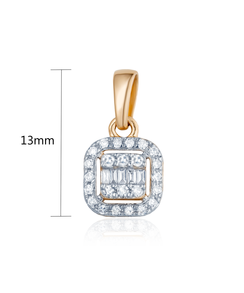 Auksinis pakabukas su deimantais - Pakabukai su brangakmeniais - Goldinga