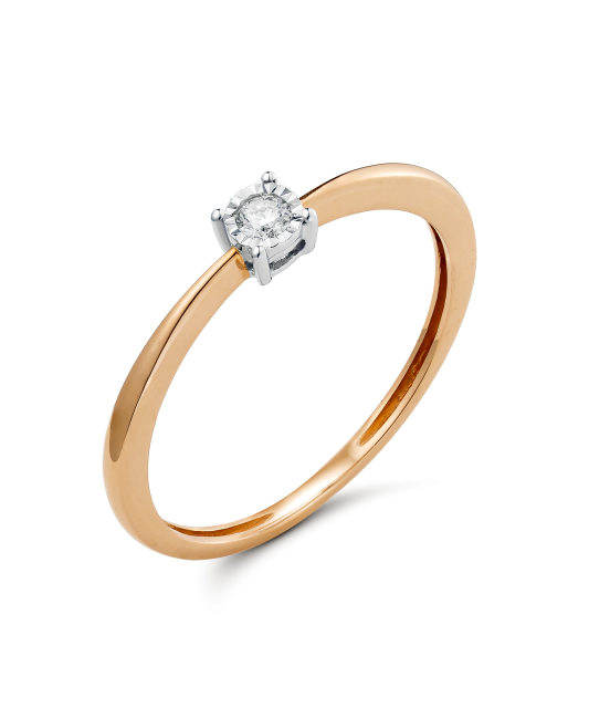 Auksinis žiedas su deimantu  - Goldinga